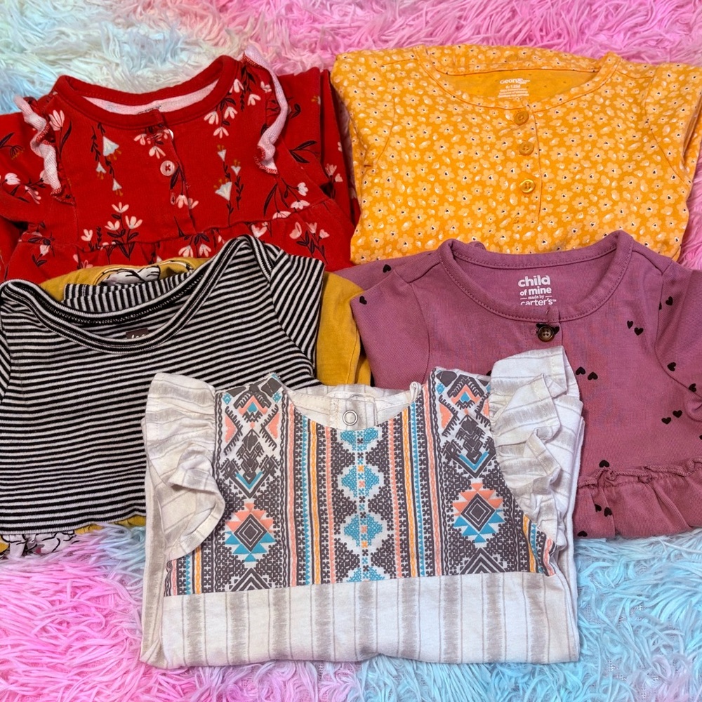 Jessica Simpson/Tea/Carters/George Baby Rompers Long Sleeve 6/9M - Picture 9 of 9